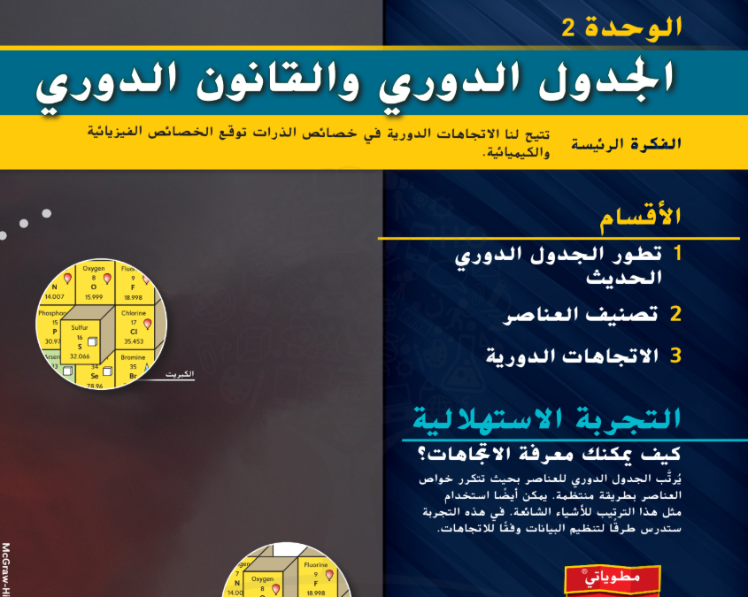 كتاب الكيمياء الوحدة الثانية العاشر متقدم فصل اول امارات 2025 pdf